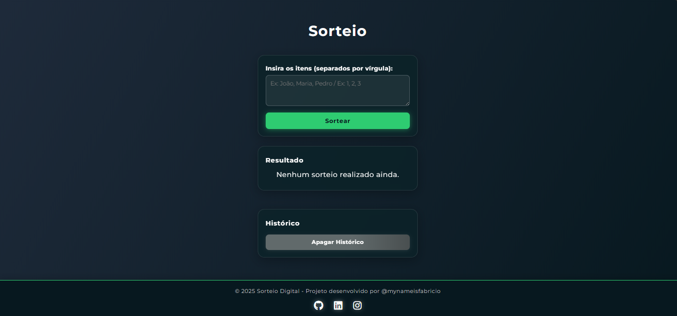 Site de Sorteio
